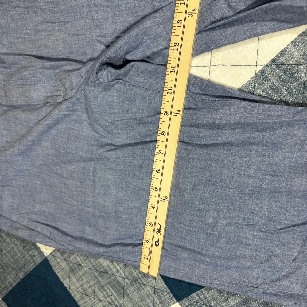 IZOD Mens Lightweight Chambray Pants Stretch Straight Leg Blue 34x30